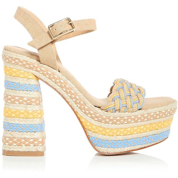 Castaner Womens Anne 145 Tan Braided Ankle Strap Platform Sandals Shoes NWT - Picture 2 of 3